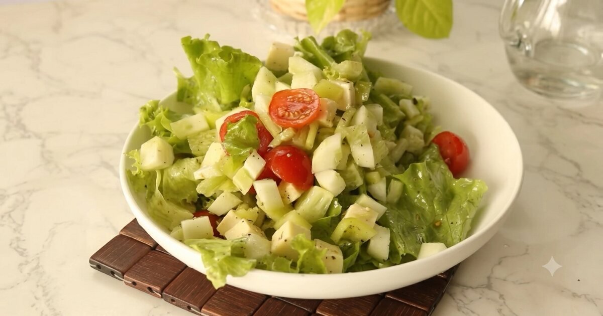 Greek Lettuce Salad with Paneer