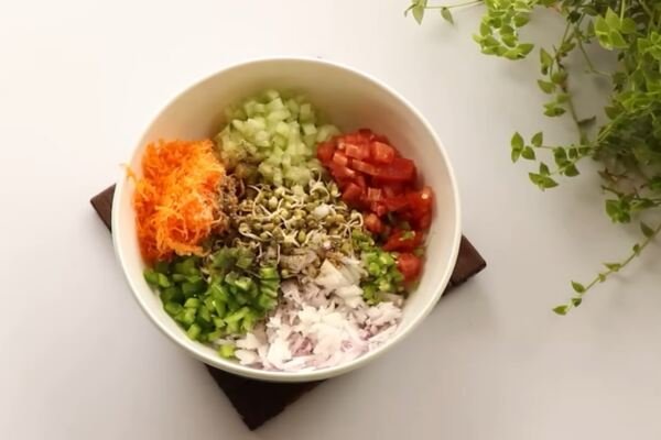 Sprouted Green Gram Salad with Peanuts