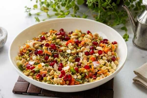Sprouted Green Gram Salad with Peanuts
