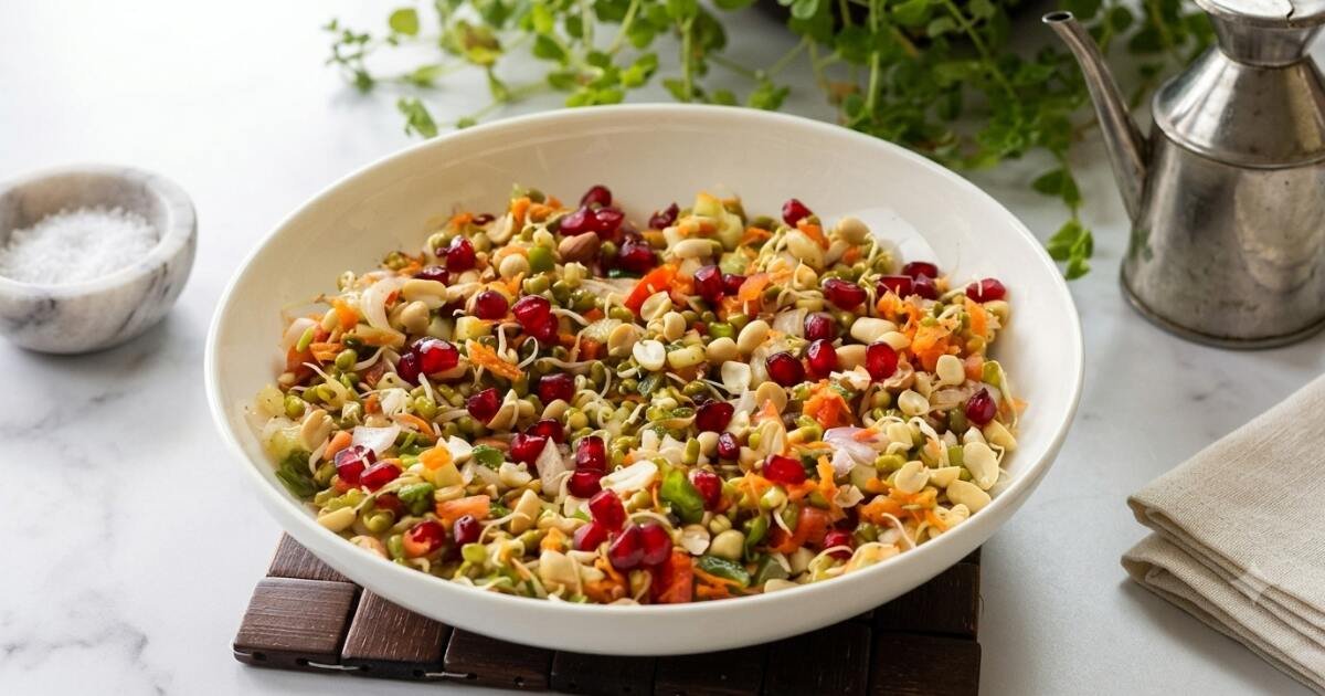 Sprouted Green Gram Salad with Peanuts